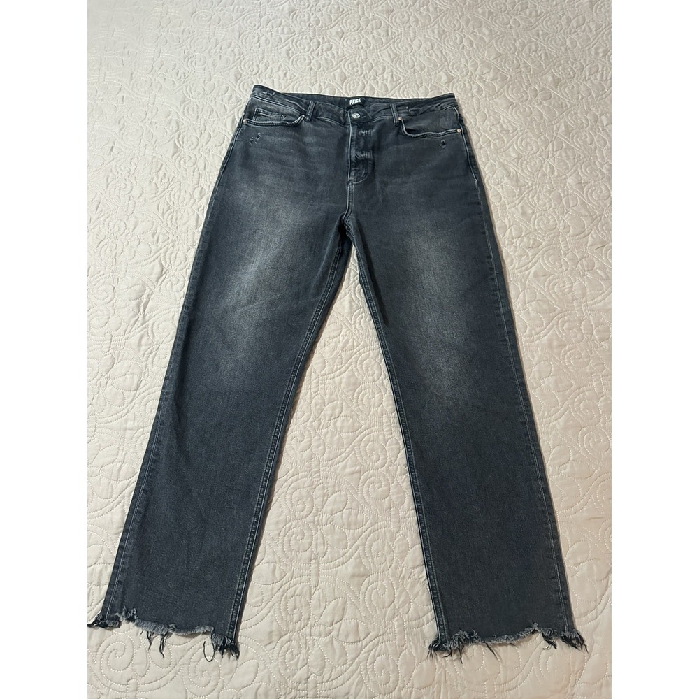 Paige Women's Stella Jeans, Size 33 28" Inseam Washed Black EUC